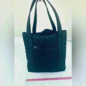 Lands End tote, black with total blue trim in zipper.